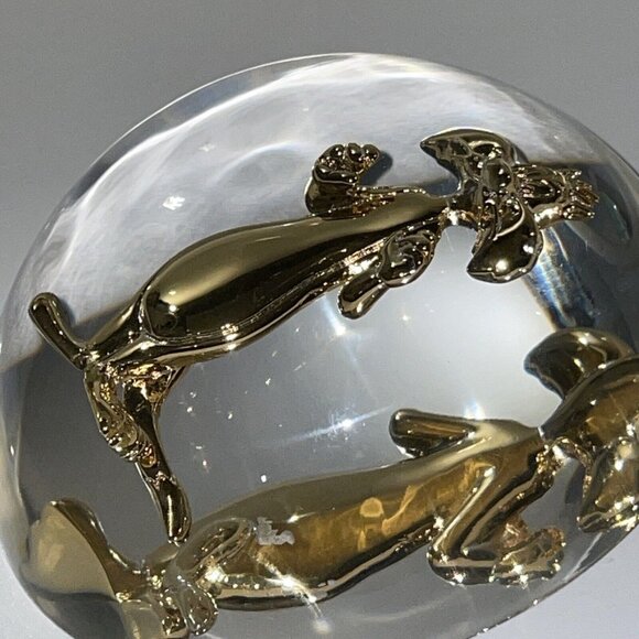 Vintage Clear Lucite Acrylic Looney Tunes Gold Tone Sylvester Paper Weight Nice! - Picture 8 of 11